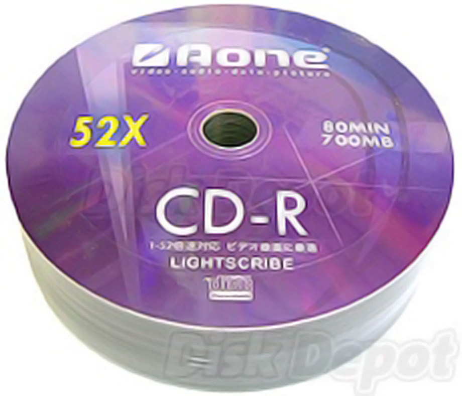 AOne 52x Lightscribe CD-R - 700MB / 80 Minutes - 25 Pack
